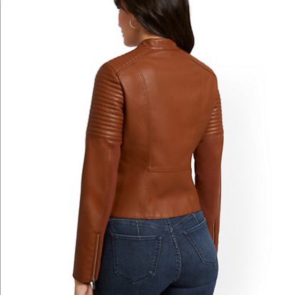 NEW YORK COMPANY, NEW BROWM MOTO JACKET SMALL - Picture 4 of 4